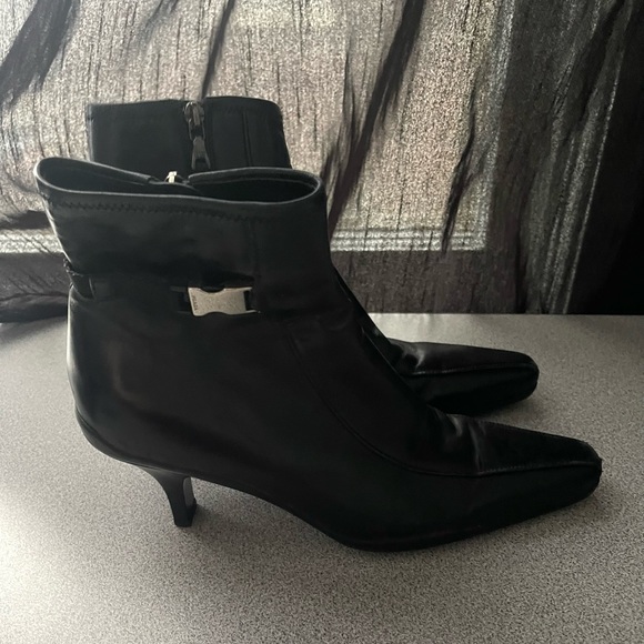 Prada Shoes - Vintage Prada Black Leather Ankle Boots Size 37